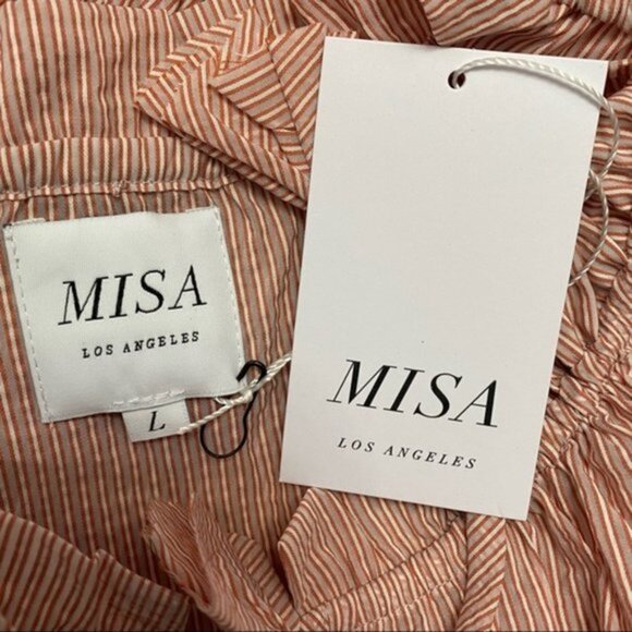 NWT MISA LOS ANGELES Maya Sunrise Stripe Dress Size Large - Picture 8 of 9